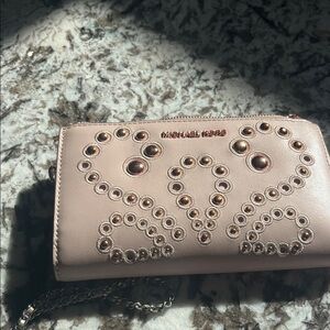 Michael Kors Blush Pink Studded Clutch